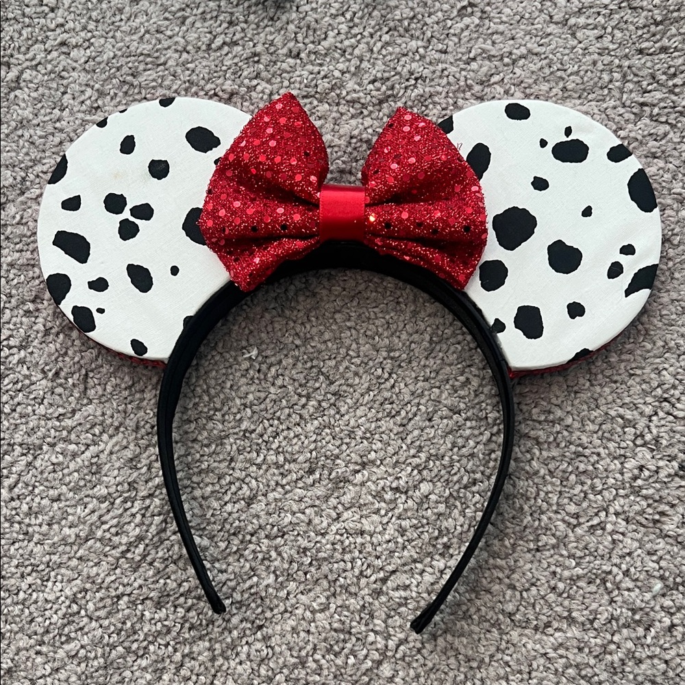 Mickey Mouse Ears Dalmatian Print